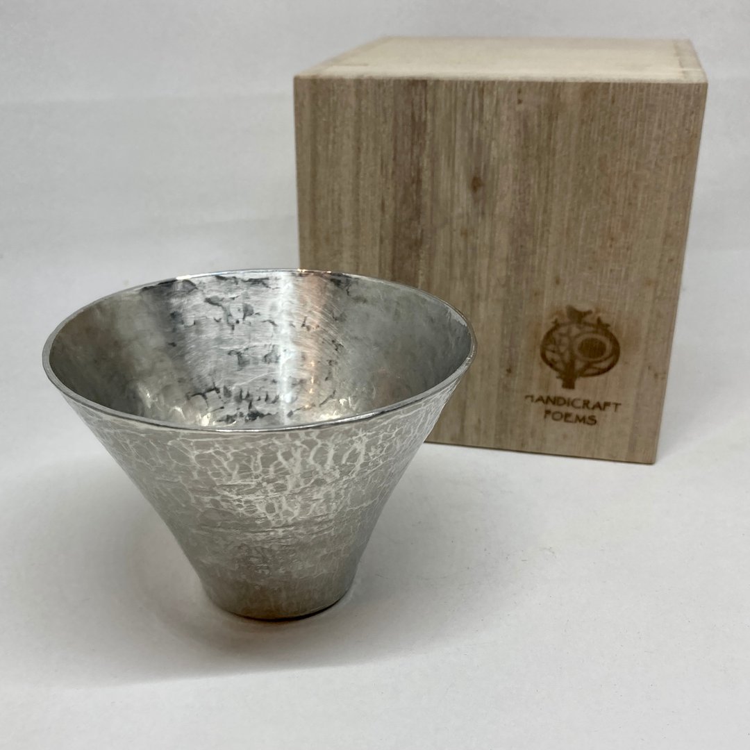 纯锡酒杯/清酒杯/烧酌杯/喇吧口型清酒杯(大杯),青冶金工手作锻打 - 酒杯/酒器 - 其他金属 