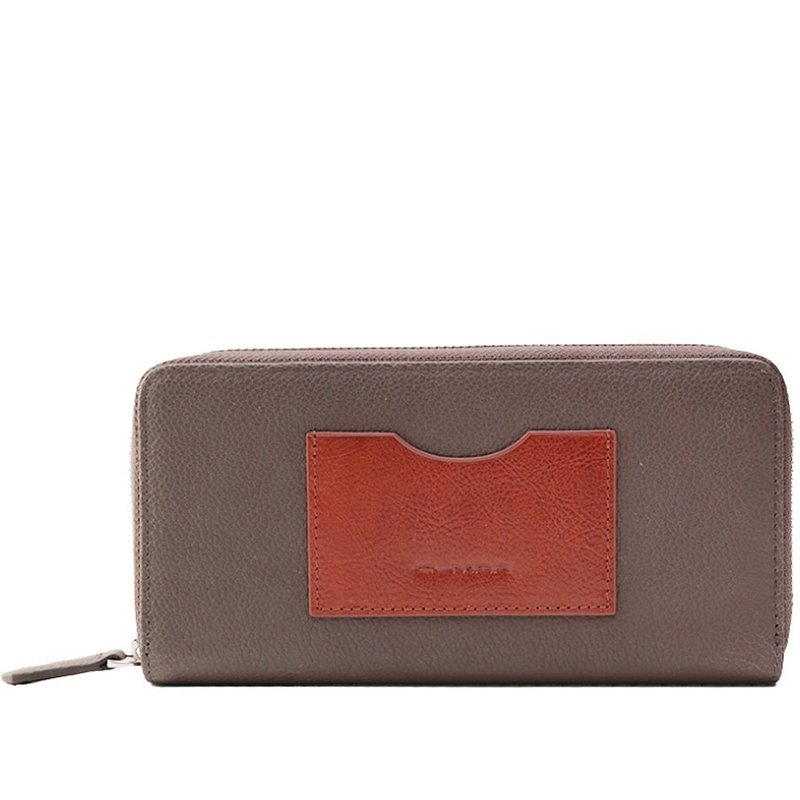 CUMAR 头层牛皮+意大利树膏 POCKET ㄇ型拉链 夹款 - 皮夹/钱包 - 真皮 咖啡色