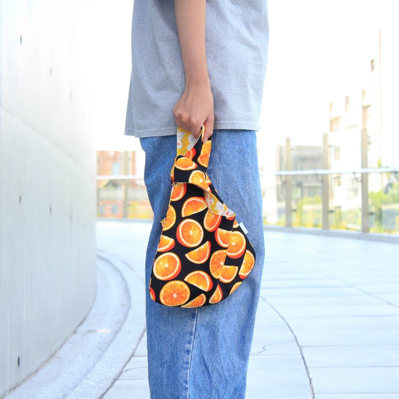 【日本棉布】Juicy柳橙 交叉手腕包 - 编织/刺绣/羊毛毡/裁缝 - 棉．麻 多色