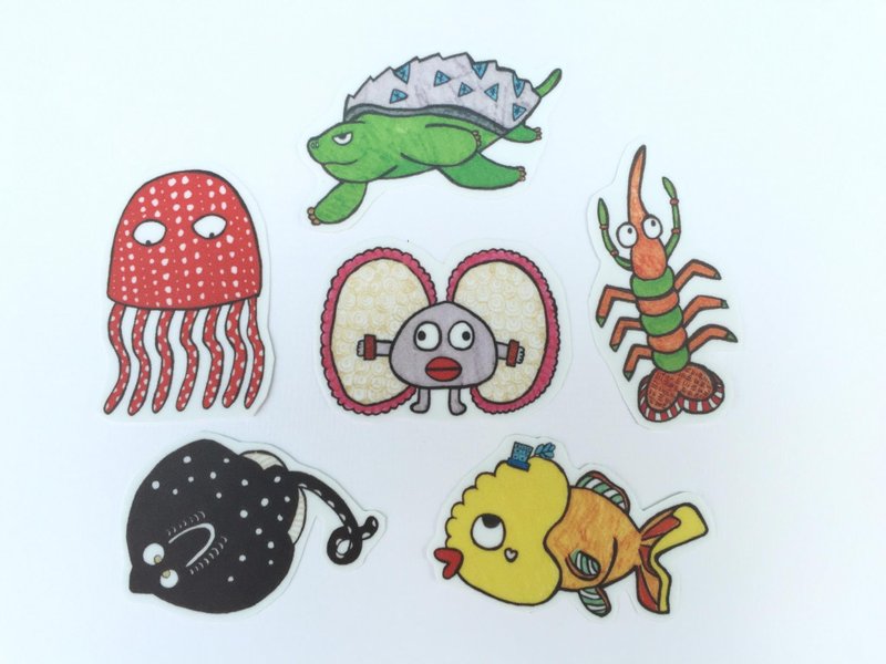 *海底生物系列 防水贴纸* - 贴纸 - 防水材质 