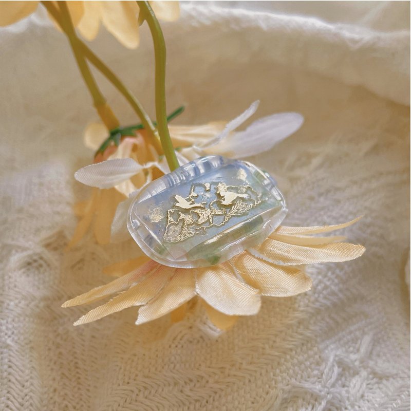 云与飞鸟 双层立体风景 火漆封蜡印章 Wax seal - 印章/印台 - 铜/黄铜 白色