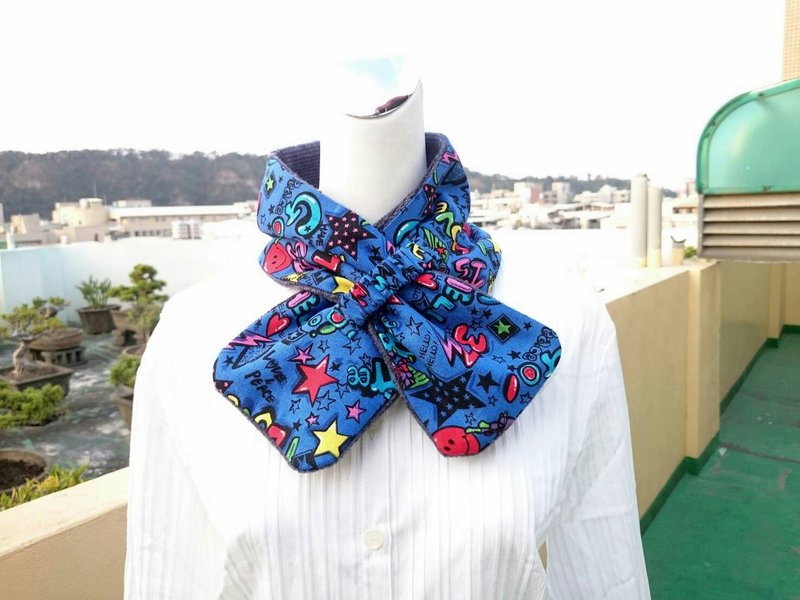 可调式短围巾.保暖围脖 双面双色 大人.小孩均适用 *SK* - 丝巾 - 棉．麻 