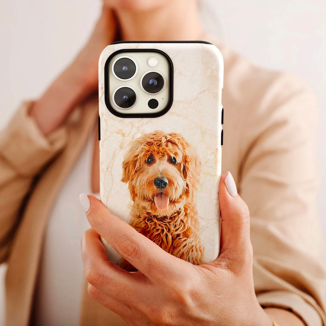 定制化手工宠物自画像手机壳 客制化手绘iPhone手机壳毛孩子肖像 - 手机壳/手机套 - 其他材质 多色