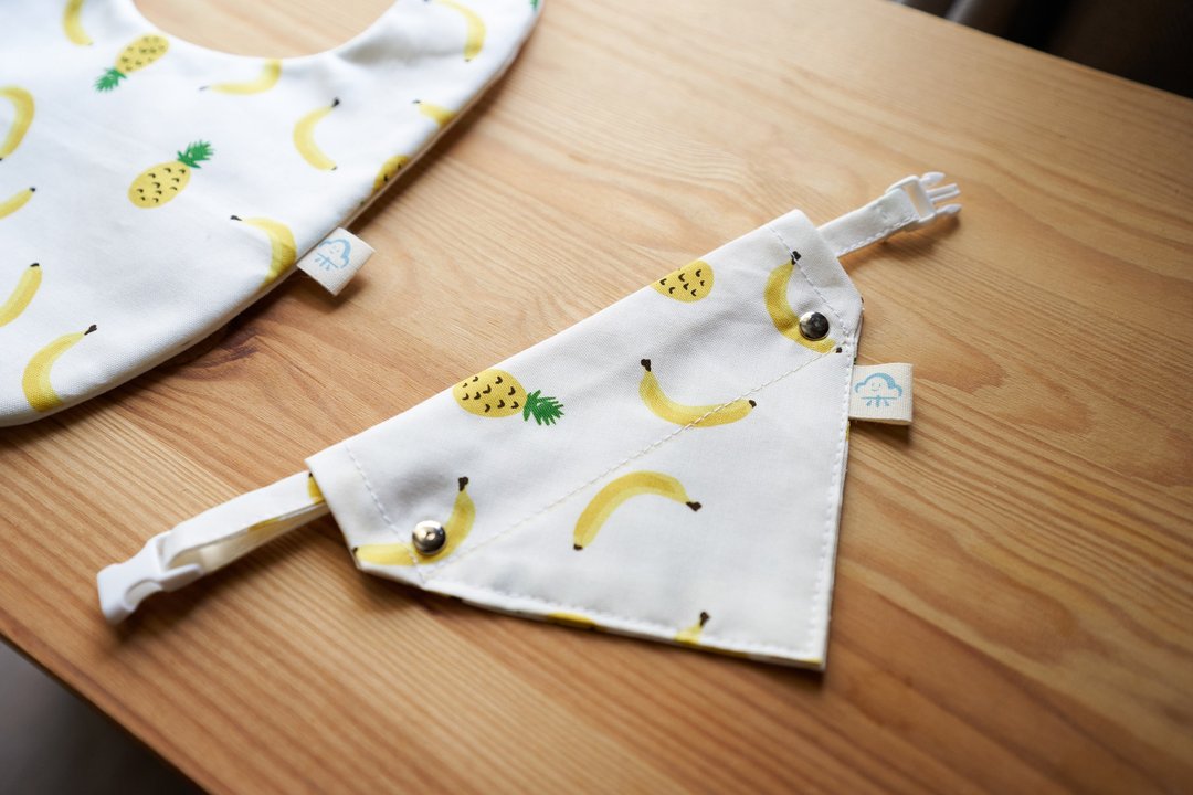 香蕉凤梨 手作宠物项圈 宠物领巾 - 项圈/牵绳 - 棉 黄色