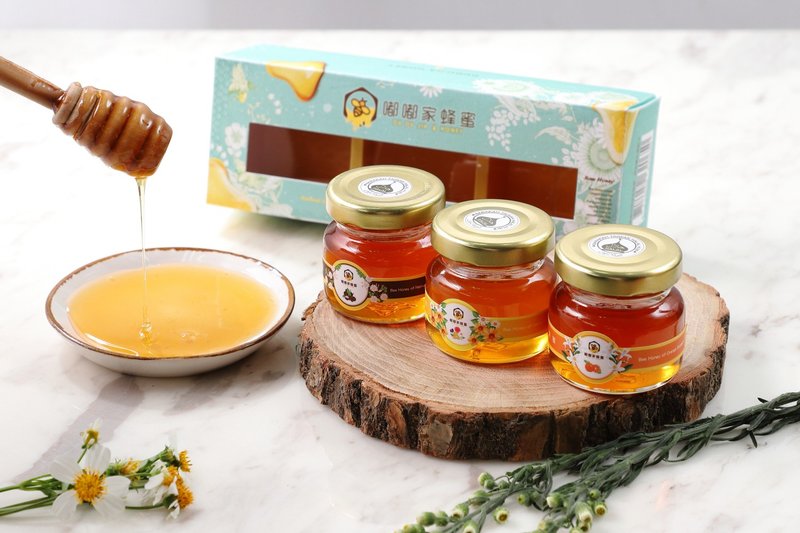【嘟嘟家蜂蜜】节日送礼 | 3 种口味迷你组 龙眼蜜 花果蜜 40g *3 - 蜂蜜/黑糖 - 新鲜食材 橘色