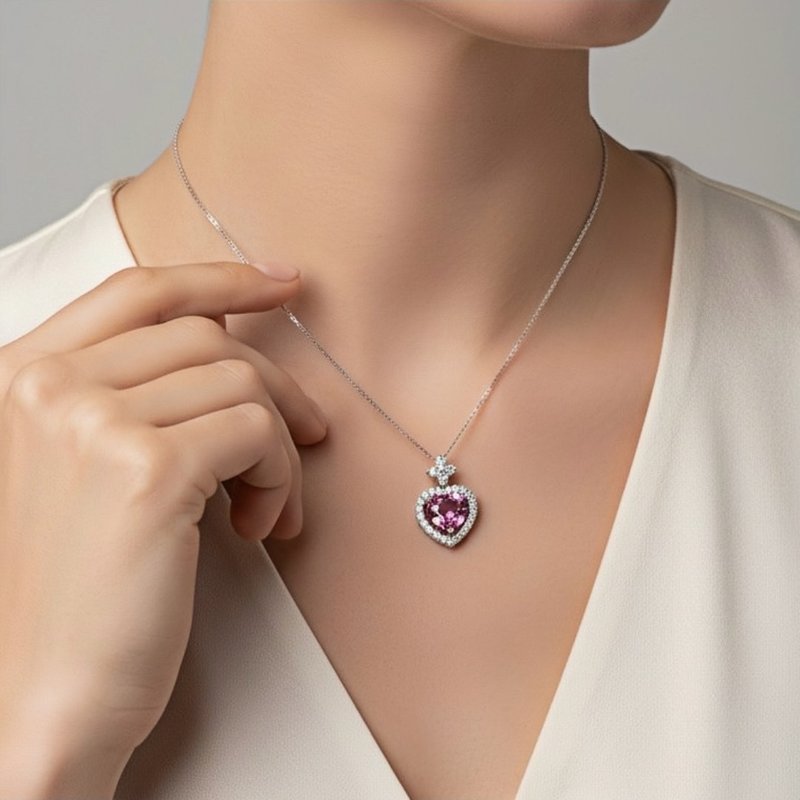 十分的爱蓝宝石项链 - 项链 - 贵金属 