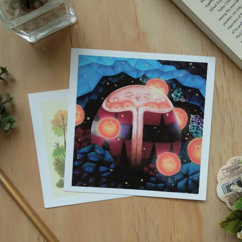 可爱原创插画 马铃薯狗狗 方形明信片  照亮你的黑夜 - 卡片/明信片 - 纸 蓝色