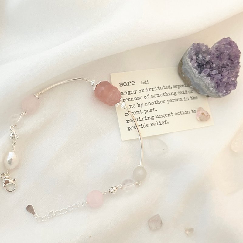 小富婆—绯红玛瑙 粉晶 天然珍珠 招财 创意 自信 安定 - 手链/手环 - 水晶 