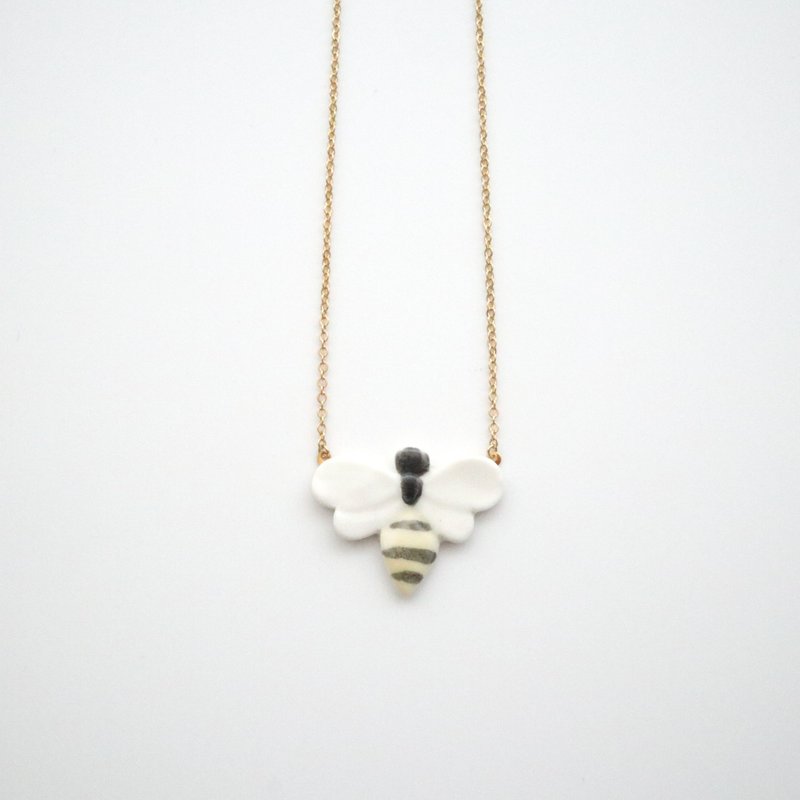 Bee necklace - 项链 - 瓷 黄色