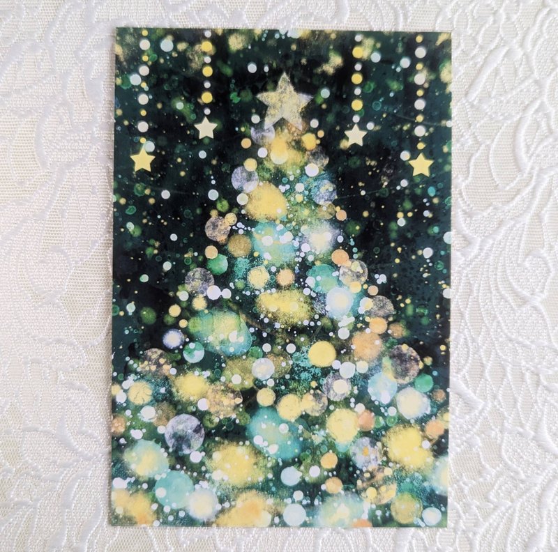 圣诞明信片 璀璨绿意2 (五张一组) - 卡片/明信片 - 纸 绿色