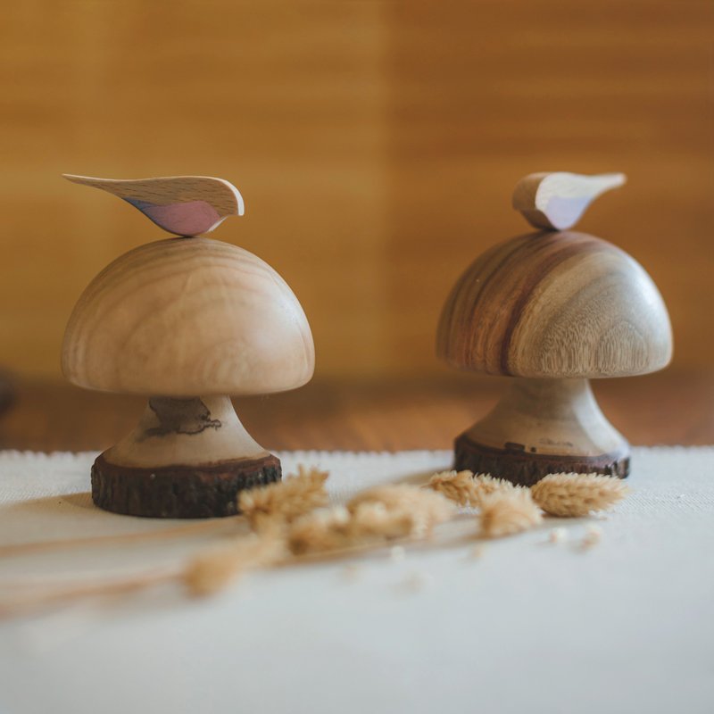 【 森菇鸟影 】音乐铃 - 摆饰 - 木头 咖啡色