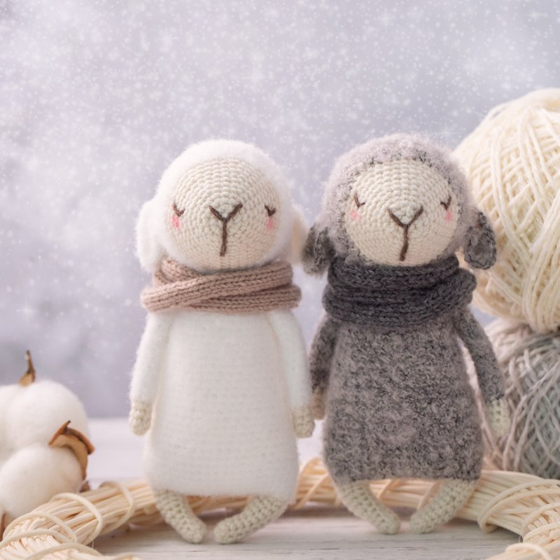 暖暖梦乡安抚小羊(高约14厘米)-专为新生儿宝宝打造的手工玩偶 - 玩具/玩偶 - 羊毛 