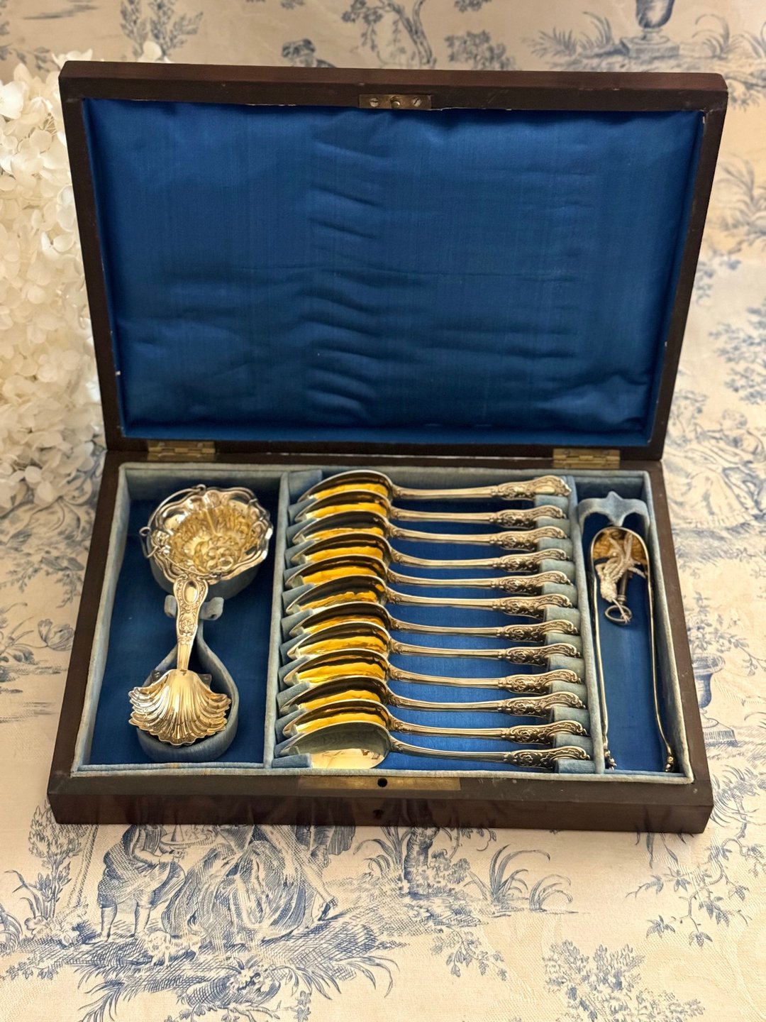 40447-珍稀法国1850年Vermeil纯银镀金茶具套组 - 茶具/茶杯 - 纯银 
