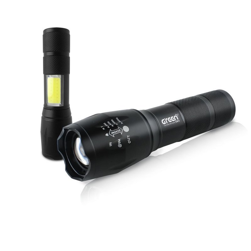 【GREENON】超强光USB变焦LED手电筒(GSL800S) - 露营用品 - 铝合金 黑色