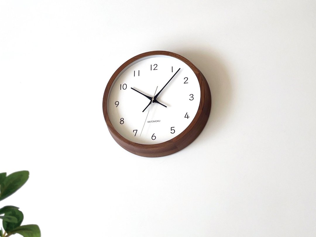 KATOMOKU muku clock 13 核桃 (km-104WA) 挂钟 日本制造 - 时钟/闹钟 - 木头 咖啡色