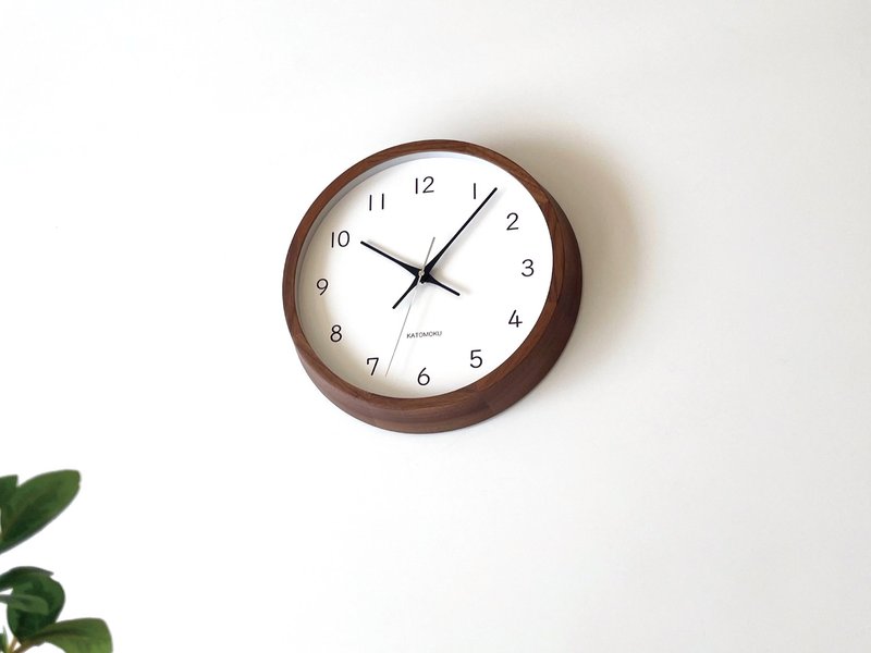 KATOMOKU muku clock 13 核桃 (km-104WA) 挂钟 日本制造 - 时钟/闹钟 - 木头 咖啡色