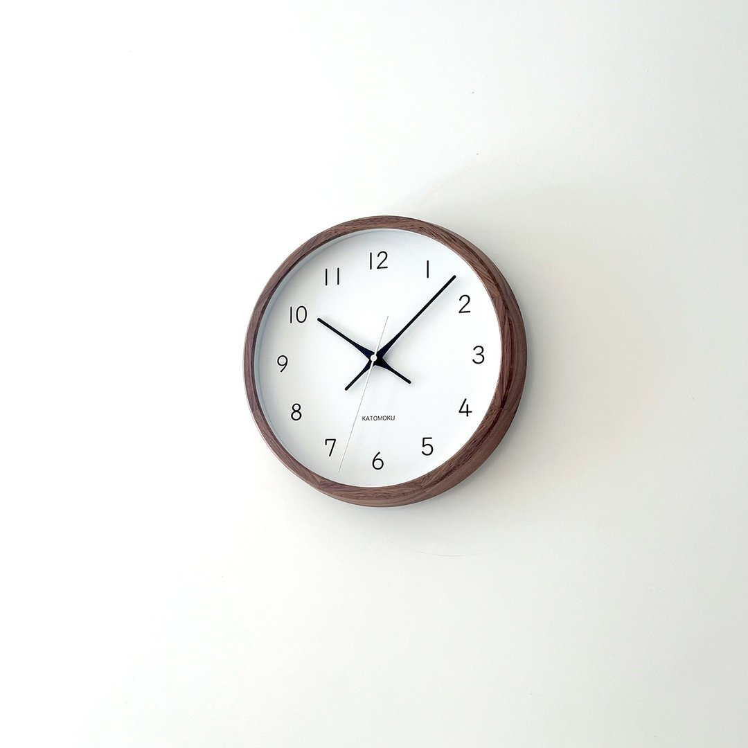 KATOMOKU muku clock 13 核桃 (km-104WA) 挂钟 日本制造 - 时钟/闹钟 - 木头 咖啡色