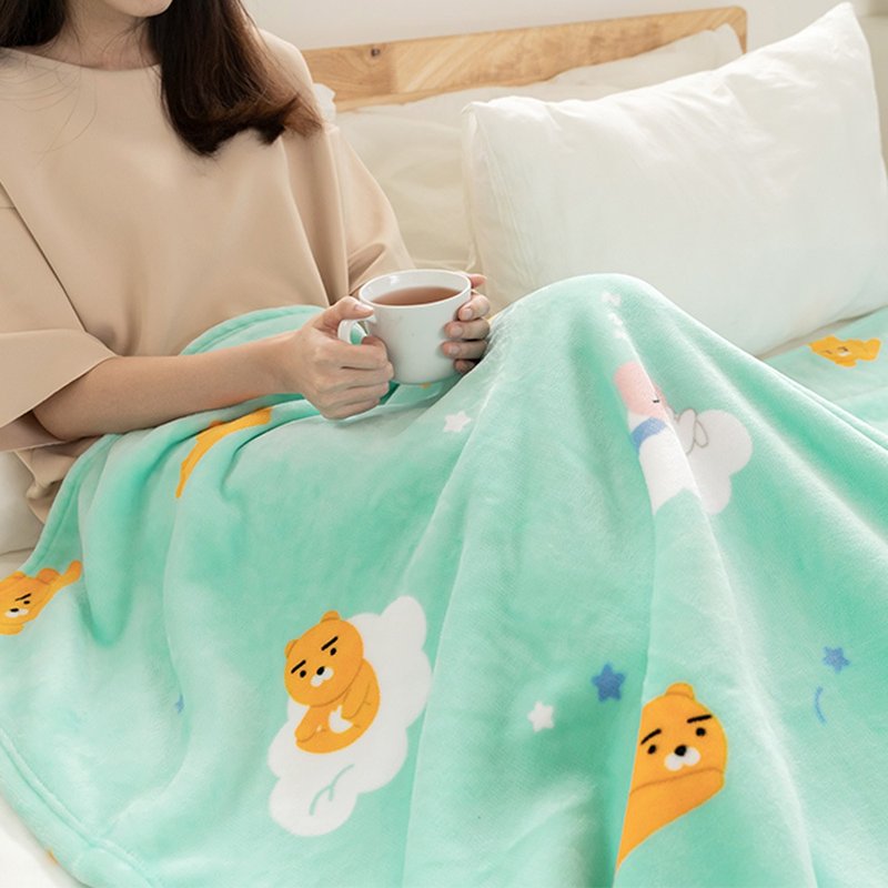 Kakao Friends羊羔绒毯 晚安-正版Ryan Apeach 莱恩桃子 暖暖被 - 被子/毛毯 - 聚酯纤维 多色