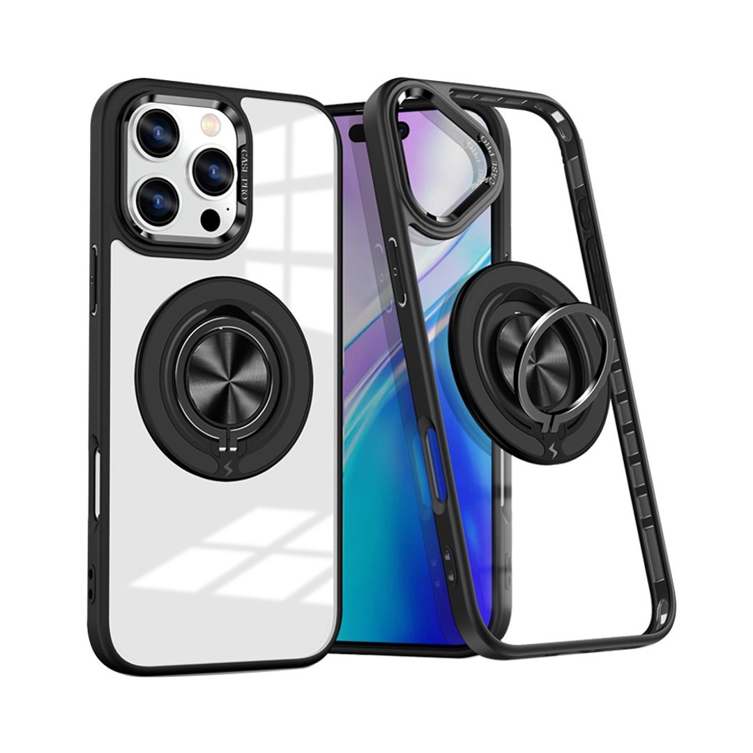 CASE SHOP iPhone 16 系列 360度磁吸站立保护壳-黑 - 手机壳/手机套 - 塑料 透明