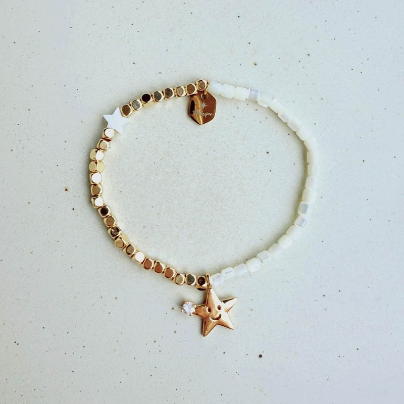 微笑星星贝母碎金手环 - 手链/手环 - 铜/黄铜 
