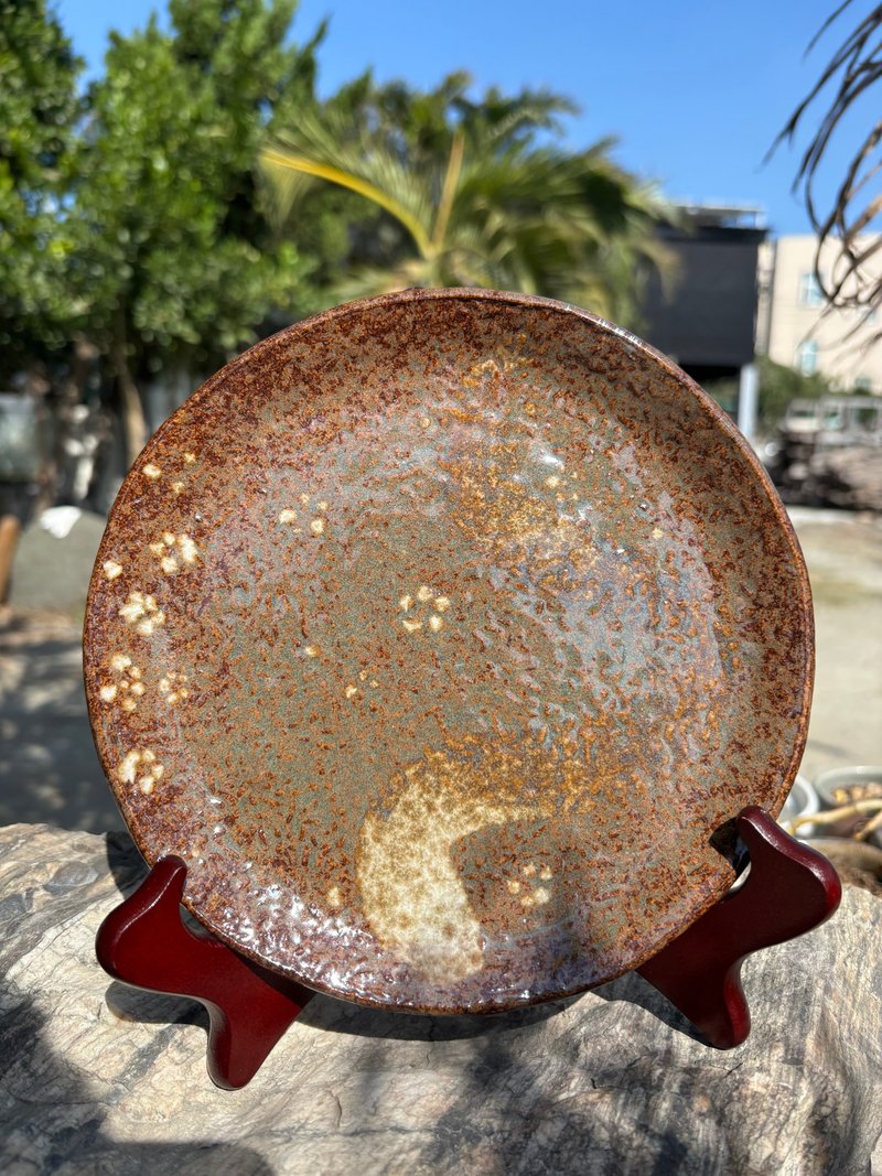 手绘白梅盘 - 盘子/餐盘/盘架 - 陶 卡其色