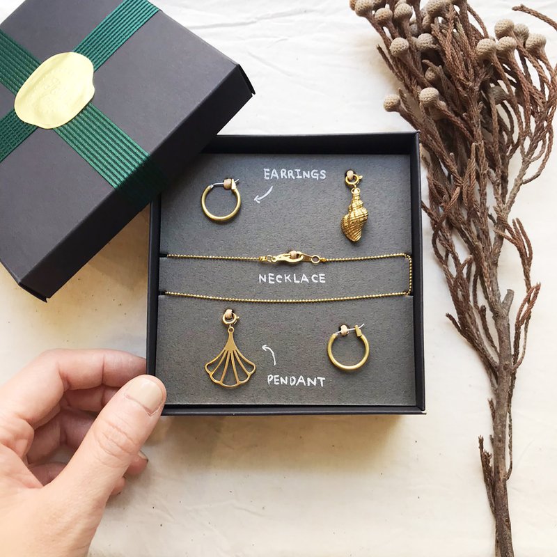 黄铜饰品组_海洋实验_耳针款 - 项链 - 铜/黄铜 金色