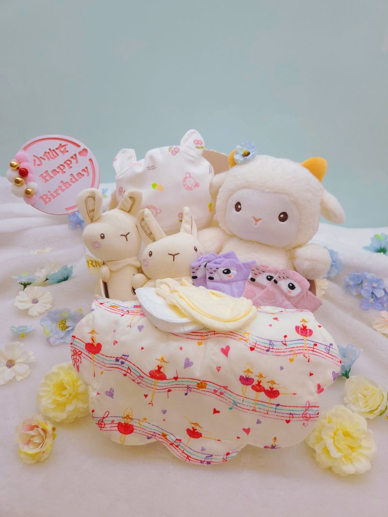 跳舞公主摇篮满月礼/弥月礼盒/生日/新生儿/送礼/口水巾 - 围嘴/口水巾 - 棉．麻 多色