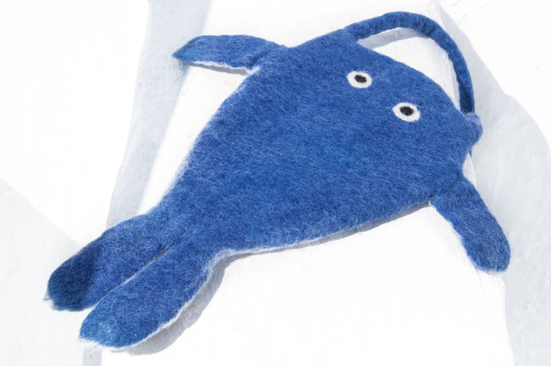 蓝色 动物羊毛毡手机袋 羊毛毡手机套 iphone手机套 android手机套 生日礼物 情人节礼物 圣诞礼物 -蓝鲸鱼 - 手机壳/手机套 - 羊毛 蓝色