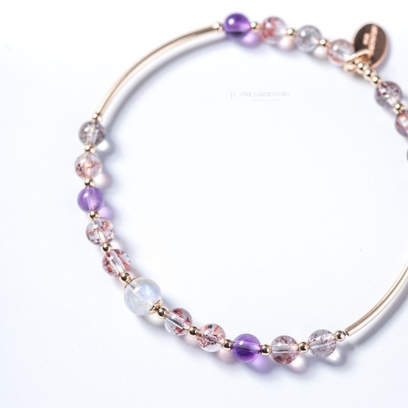 超级七月光石手链 | 蓝光月亮石手环 Super Seven 天然水晶手链 - 手链/手环 - 水晶 多色