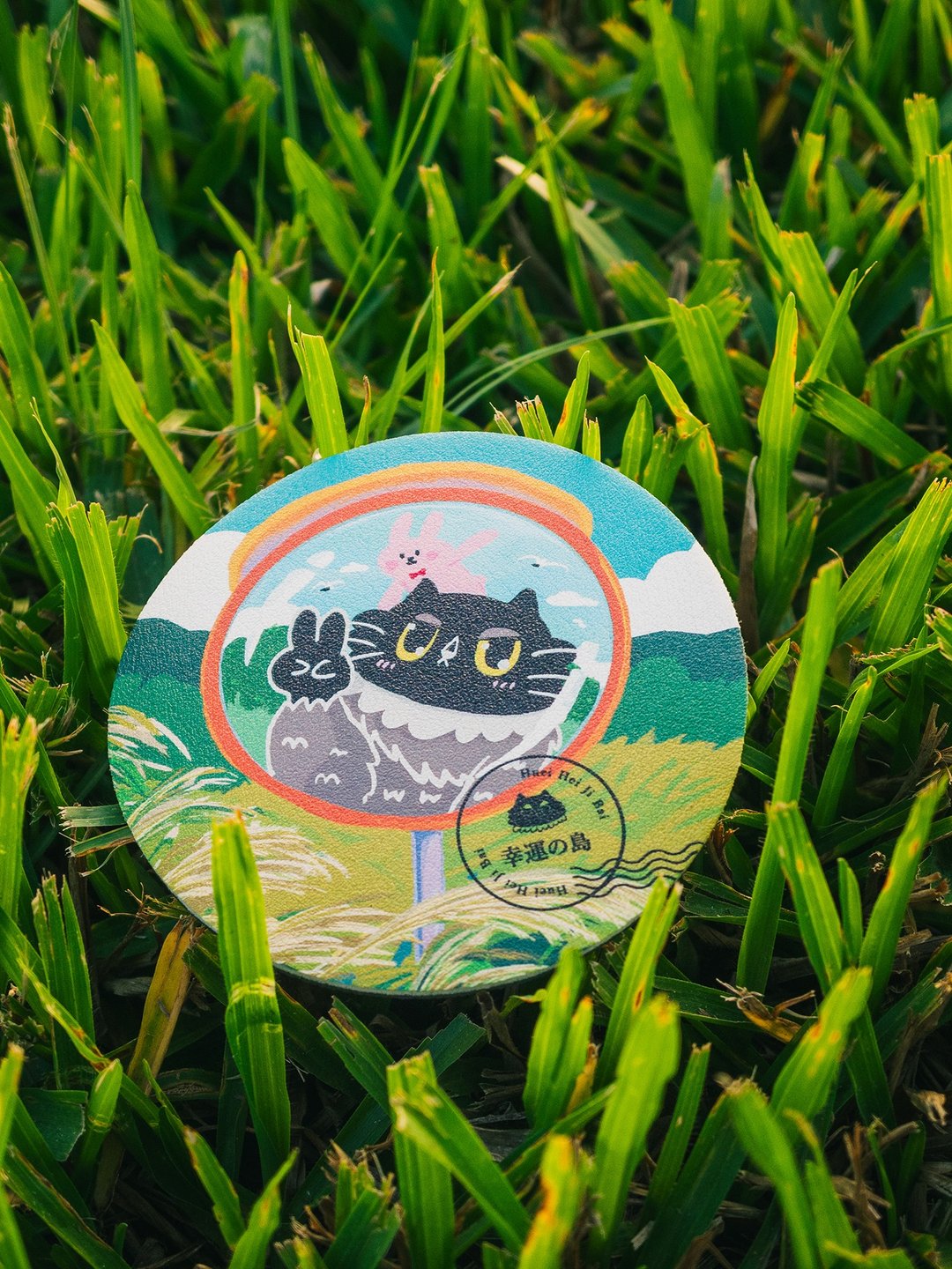 黑猫 软式圭藻土吸水杯垫 - 杯垫 - 环保材料 