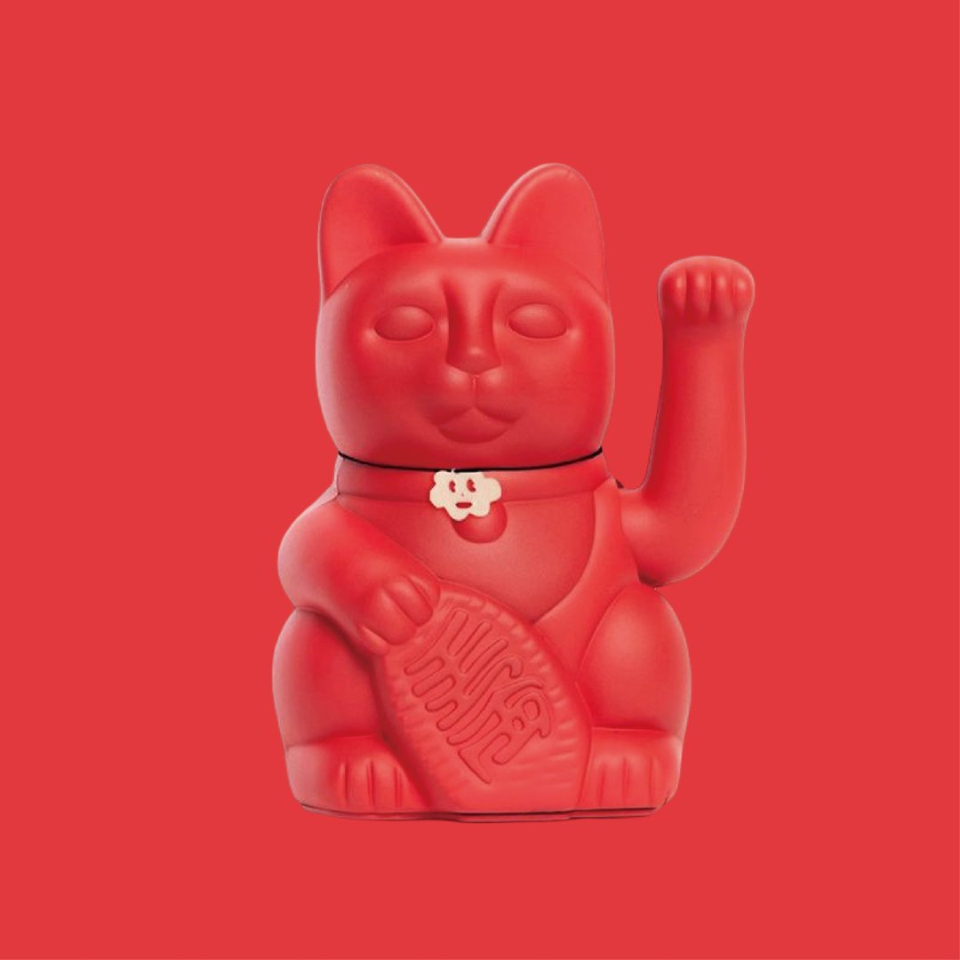 【Diminuto Cielo 招财猫】 Tiny Sky 幸运招财猫 - 红色 18CM - 玩偶/公仔 - 其他材质 红色