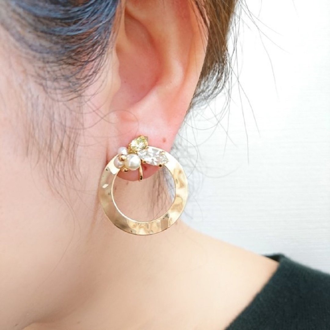 Circle bijou Clip-On, earrings - 耳环/耳夹 - 其他金属 金色