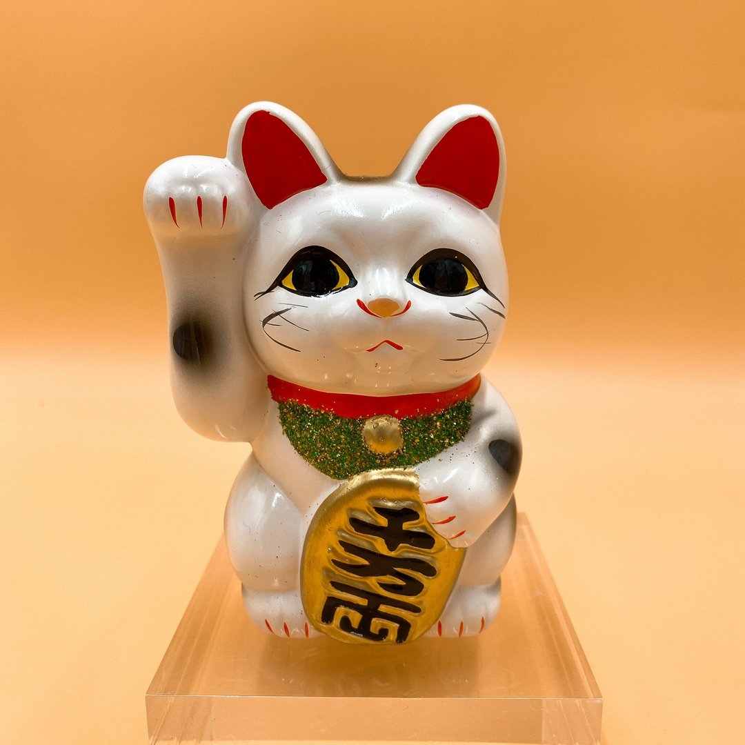 江户御缘物语 传统陶瓷千万金招财猫存钱筒 三种尺寸 - 储蓄罐 - 陶 白色