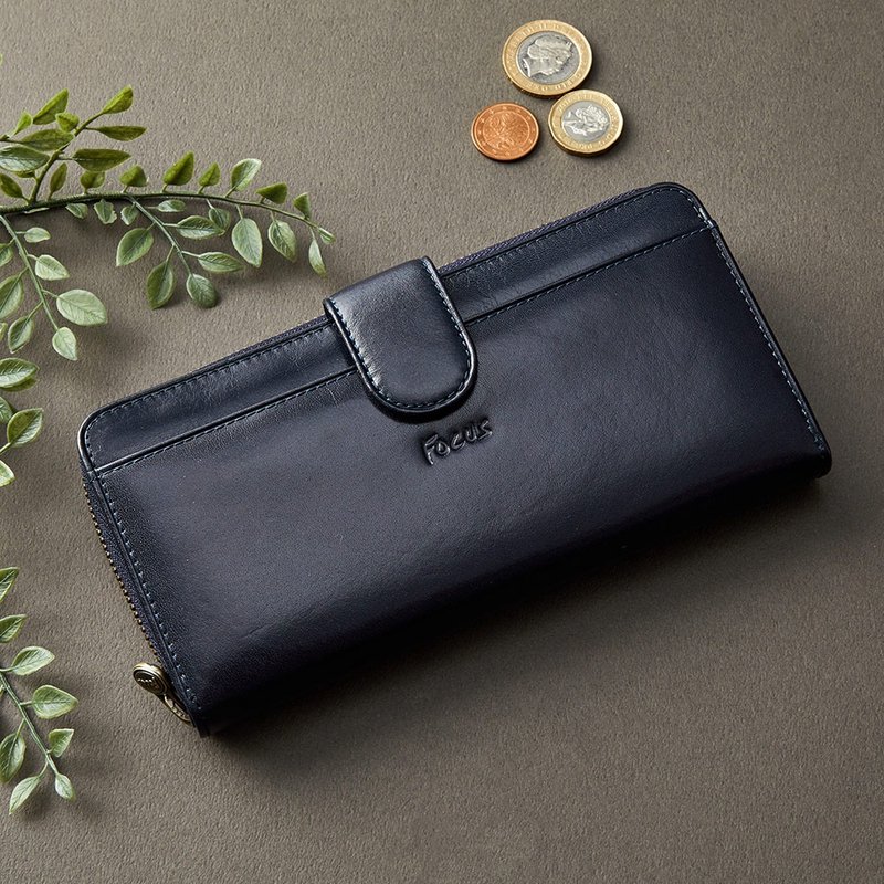 真皮女用长夹 / 大容量长夹拉链包 / 真皮长夹_蓝/绿2色任选F3475 - 皮夹/钱包 - 真皮 