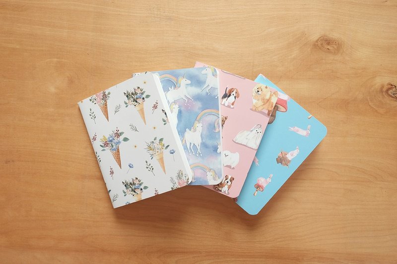 Small Notebook set : 160x120 mm (set of 4) - 笔记本/手帐 - 纸 多色