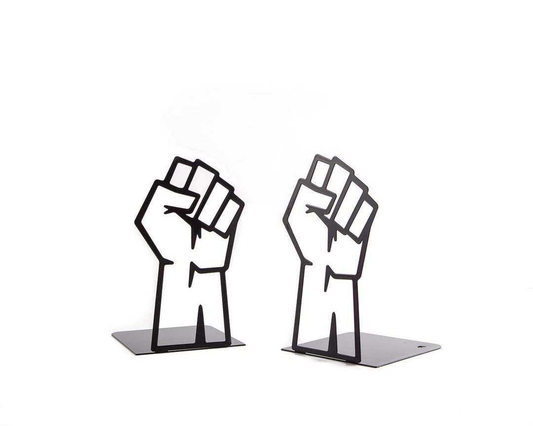 Black Metal Bookends Raised Fists // Unity // FREE SHIPPING WORLDWIDE // - 摆饰 - 其他材质 黑色