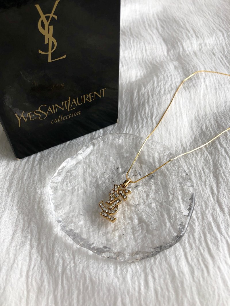【 日本直送 名牌中古包 】Yves Saint Laurent YSL 项链 金色 莱茵石 vintage mgyvm5 - 项链 - 其他材质 金色