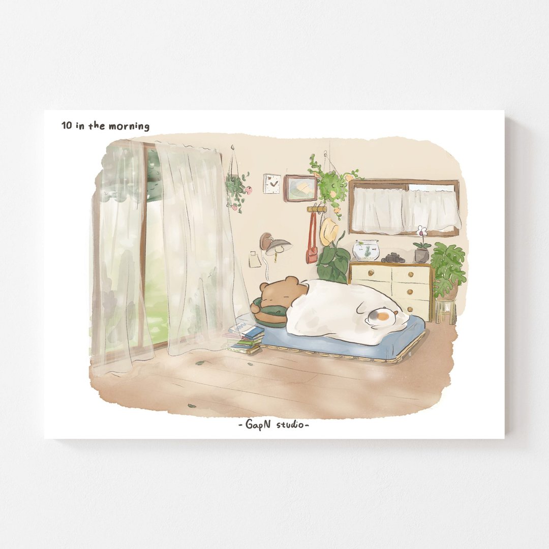 Postcard Poster 11 10 In the Morning I 2022 collection - 卡片/明信片 - 纸 白色