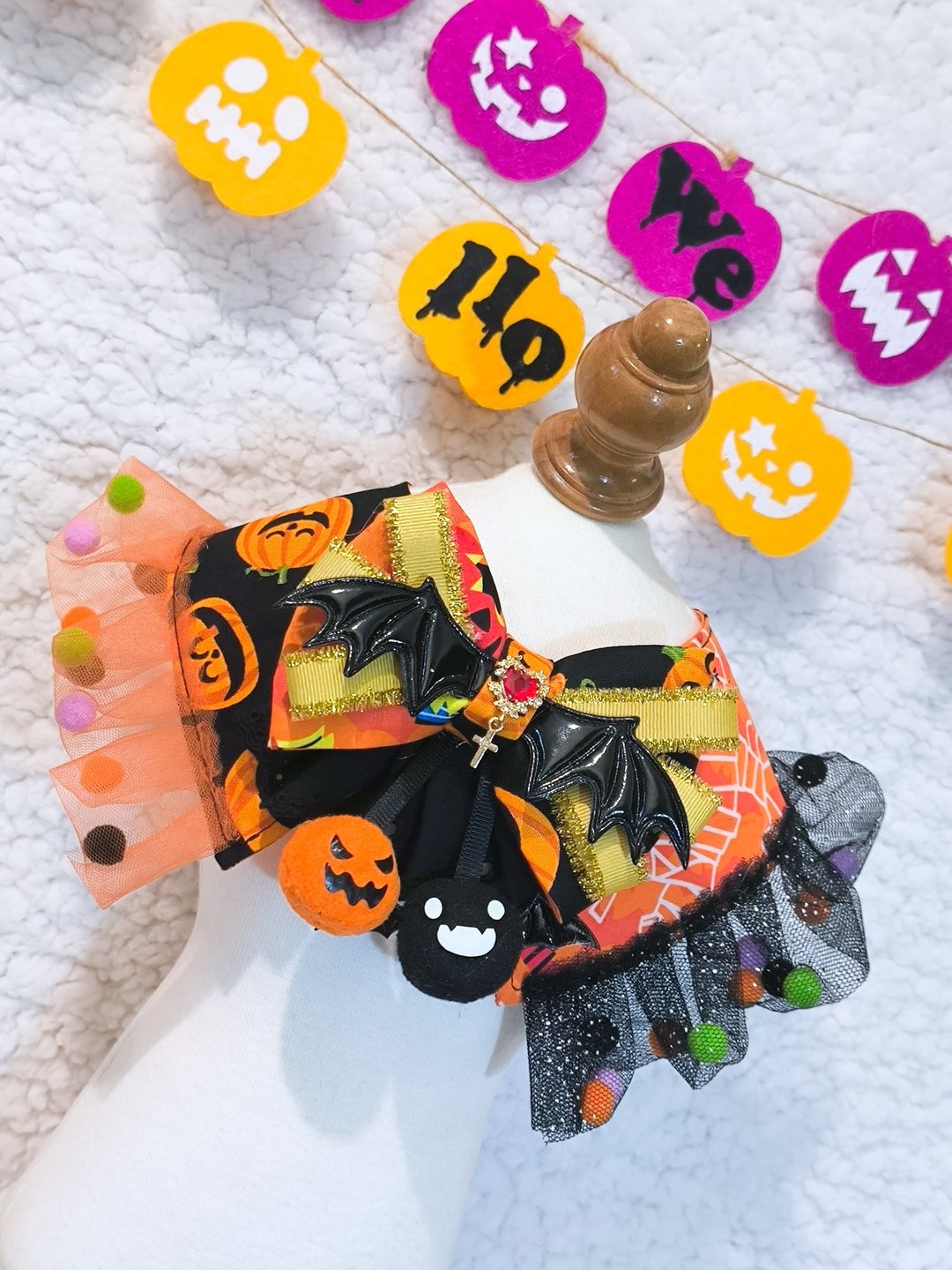 现货 万圣节 拼色 双色 Halloween costume 宠物颈饰 - 衣/帽 - 棉 粉红色