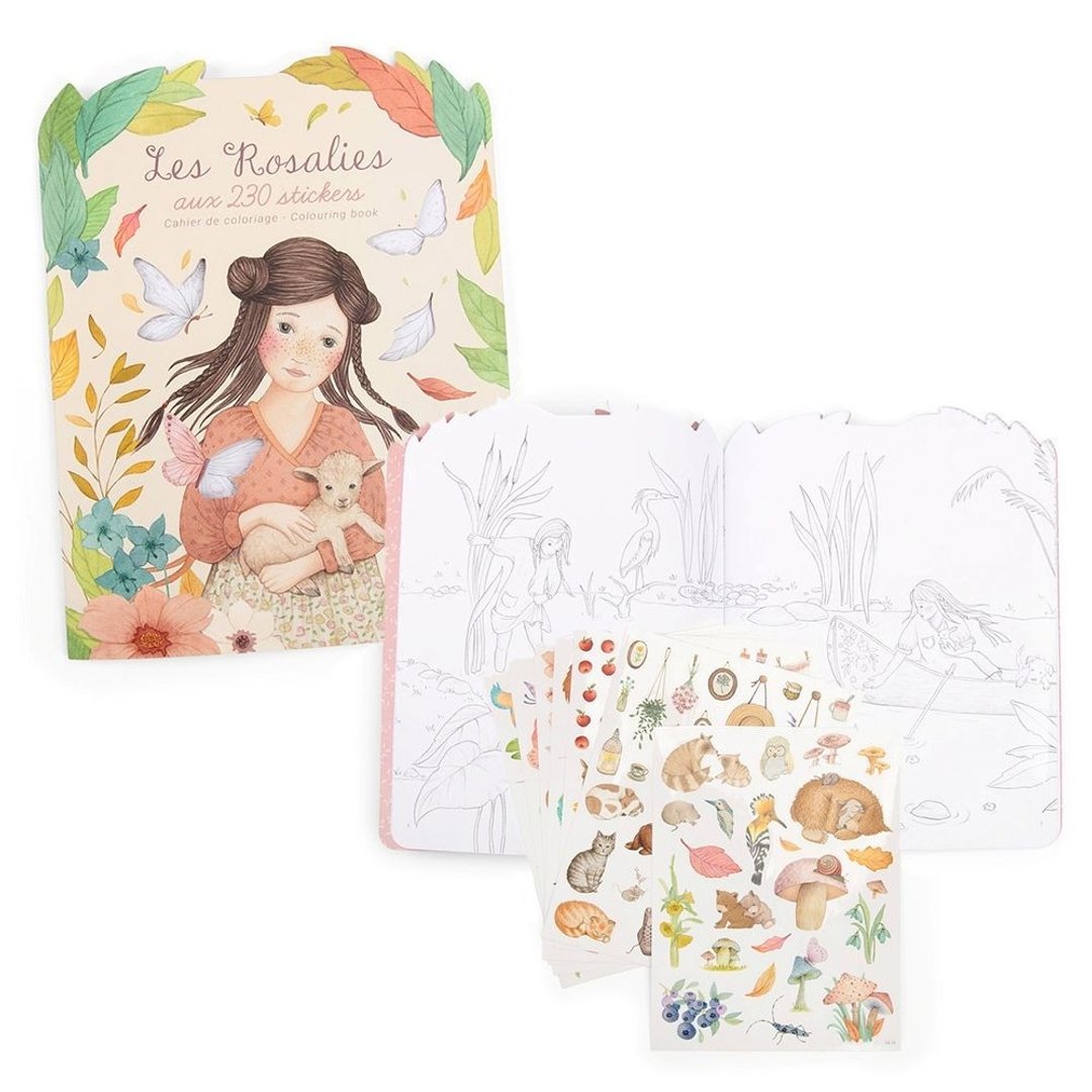法国 Moulin Roty涂鸦贴纸册-花朵女孩 - 玩具/玩偶 - 纸 多色