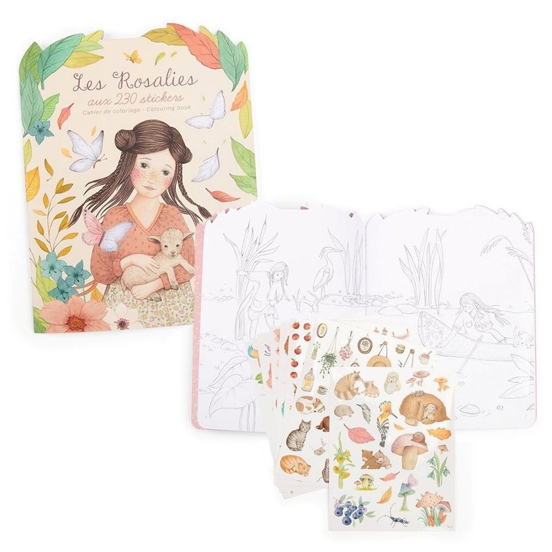 法国 Moulin Roty涂鸦贴纸册-花朵女孩 - 玩具/玩偶 - 纸 多色