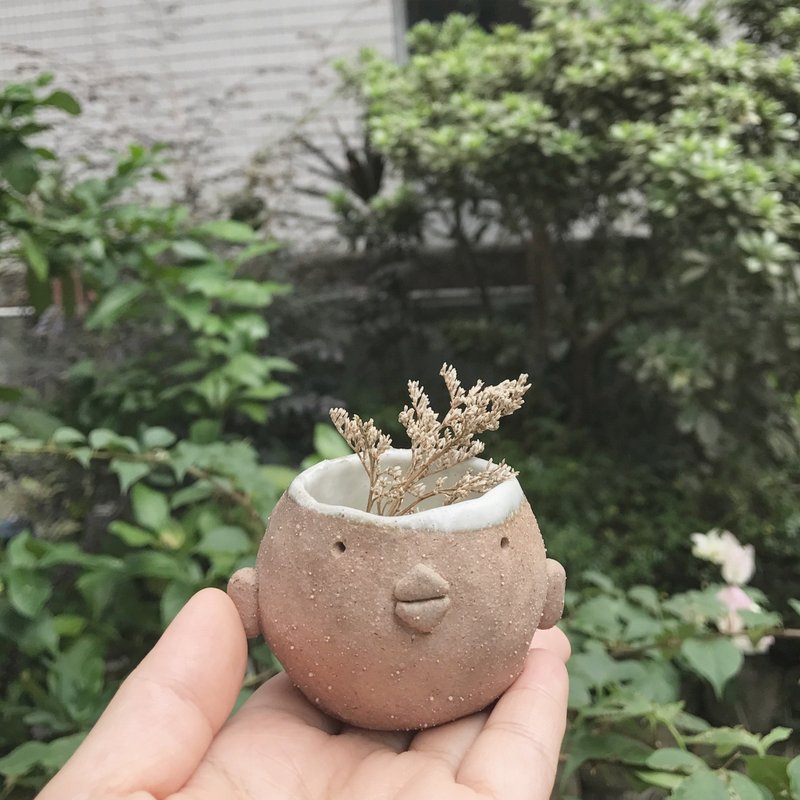 光环小鸡丨halo chick丨花器丨牙纤筒 - 花瓶/陶器 - 陶 咖啡色