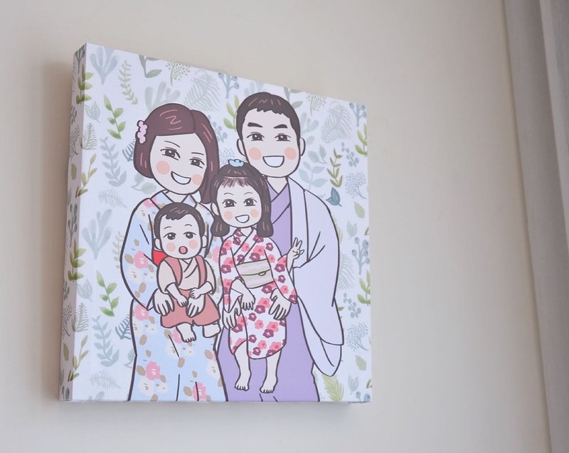 留住全家最幸福的旅行时光 定制化手绘无框画 家庭旅游纪念 孩子 - 摆饰 - 其他材质 咖啡色