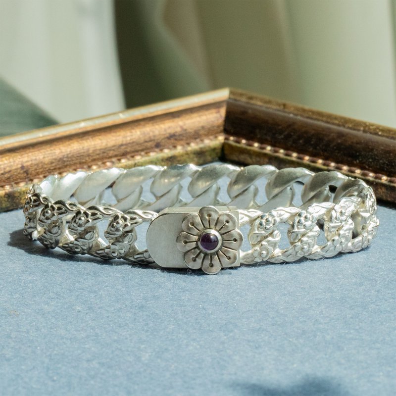 紫罗兰花卉紫水晶手链 – DUDAL - 手链/手环 - 纯银 银色