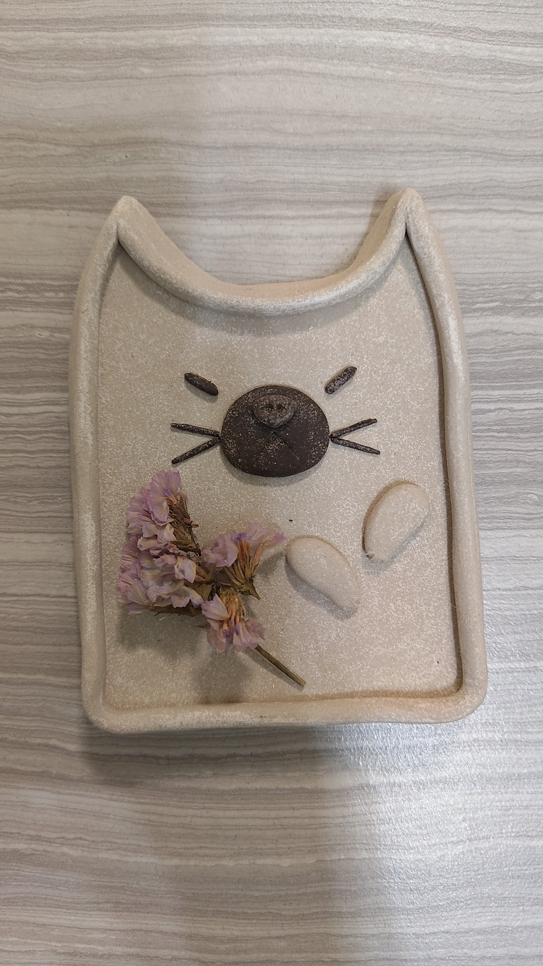 金盆洗手的猫咪置物盘 - 收纳用品 - 陶 白色
