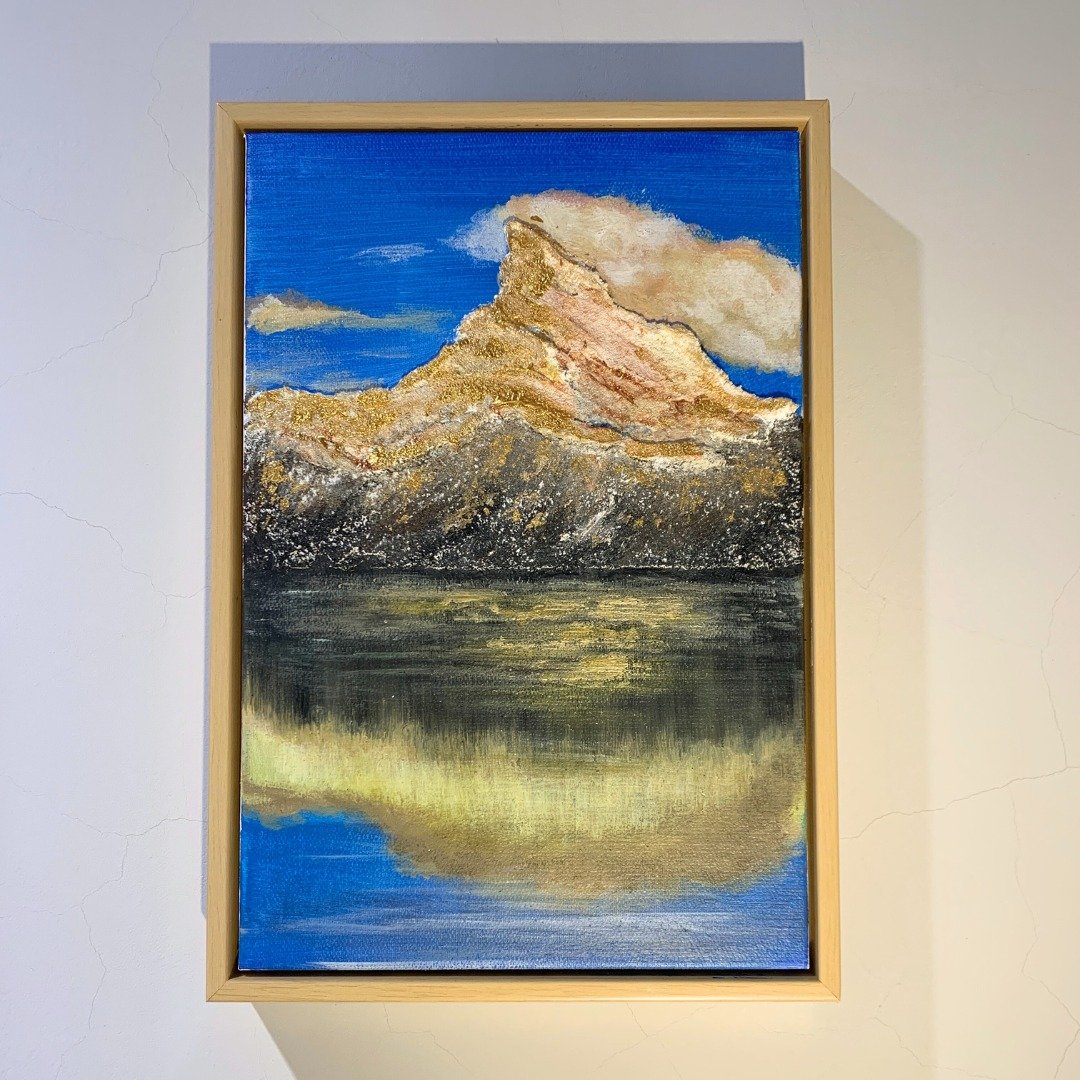 仅此一件|手绘有框装饰画|日照金山|招财装饰画立体肌理画 - 海报/装饰画/版画 - 棉 黄色