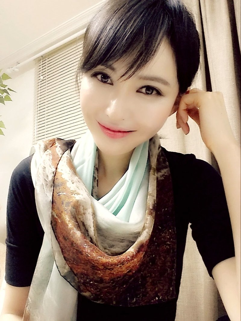 "Labyrinth5" 纯丝雪纺大丝巾 来自巴黎的优雅 意大利手工制造  - 丝巾 - 丝．绢 绿色