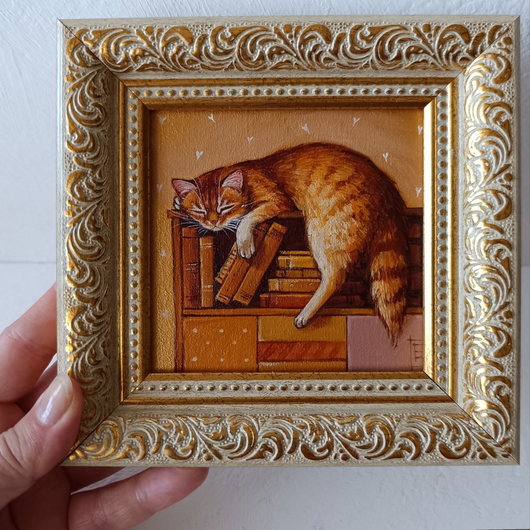 红猫油画猫艺术10*10厘米 - 墙贴/壁贴 - 其他金属 金色