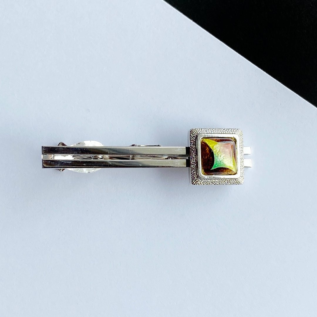 Star [Ocher] Cloisonne Tie Clip Pure Silver Wired Cloisonne - 领带/领带夹 - 其他材质 黄色
