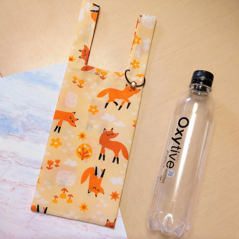 骄傲的狐狸(橘)。环保饮料袋 早餐袋 随身万用袋 - 随行杯提袋/水壶袋 - 防水材质 橘色